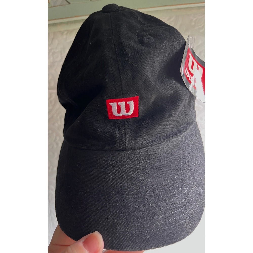 New Wilson Fat Shaft Smart-Core‎ Black Adjustable Baseball Hat Golf Hat Cap NWT